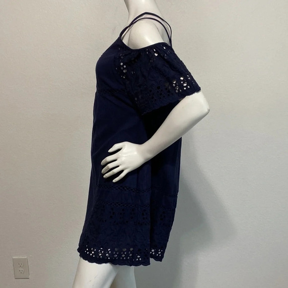 Anthropologie dRA Nancy Navy Eyelet Cotton Dress Size S - Picture 5 of 12
